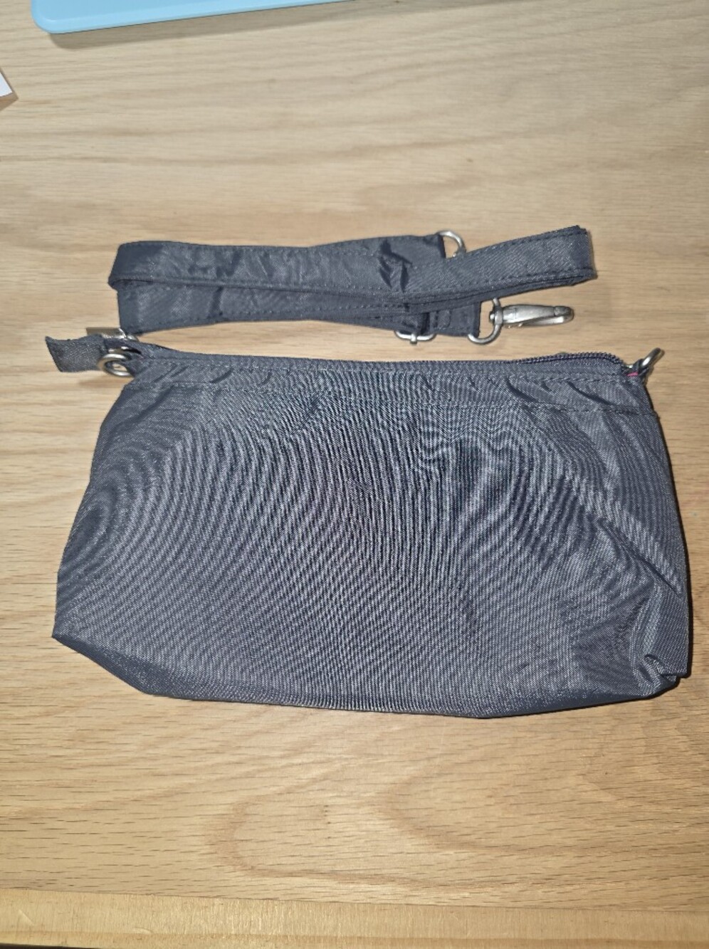 Baggallini Black Crossbody Belt Bag with Pink Accent - Picture 2 of 6
